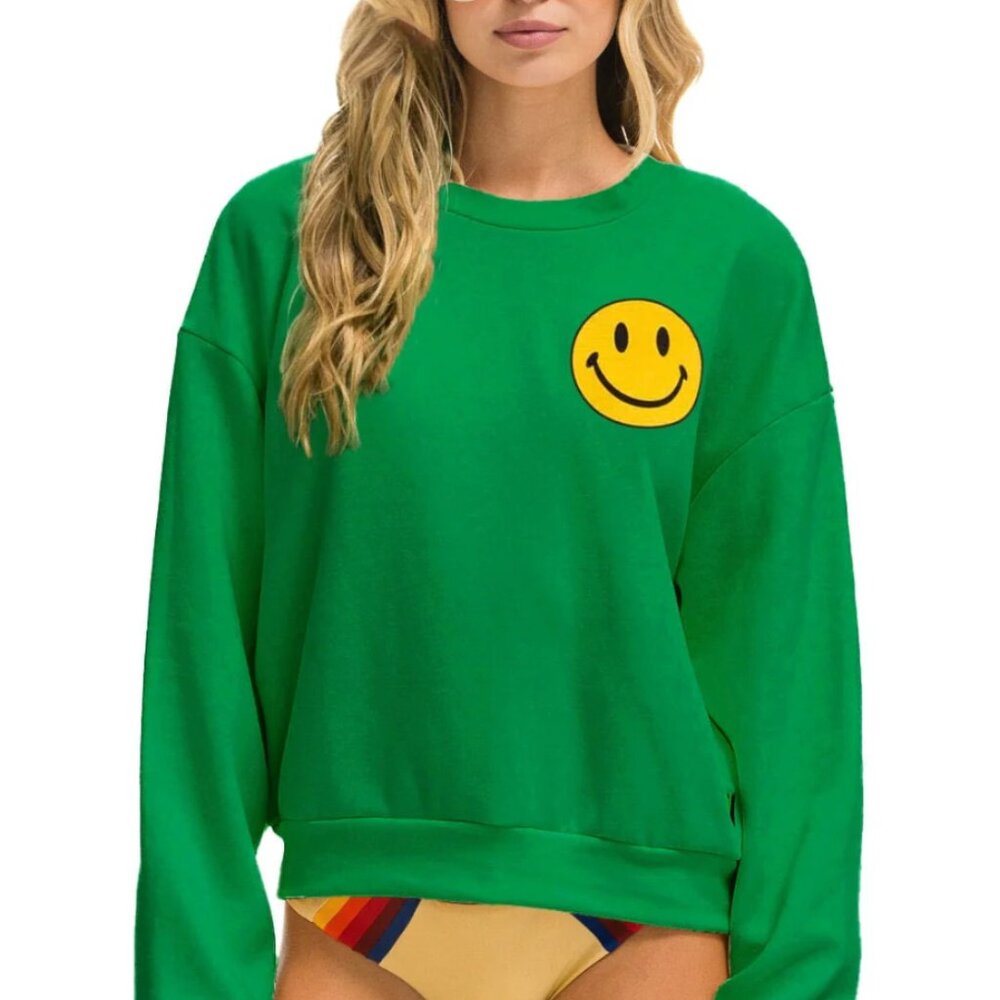 Aviator Nation Smiley 2 Light Weight Sweatsuit (Sweatpants + Sweatshirt)